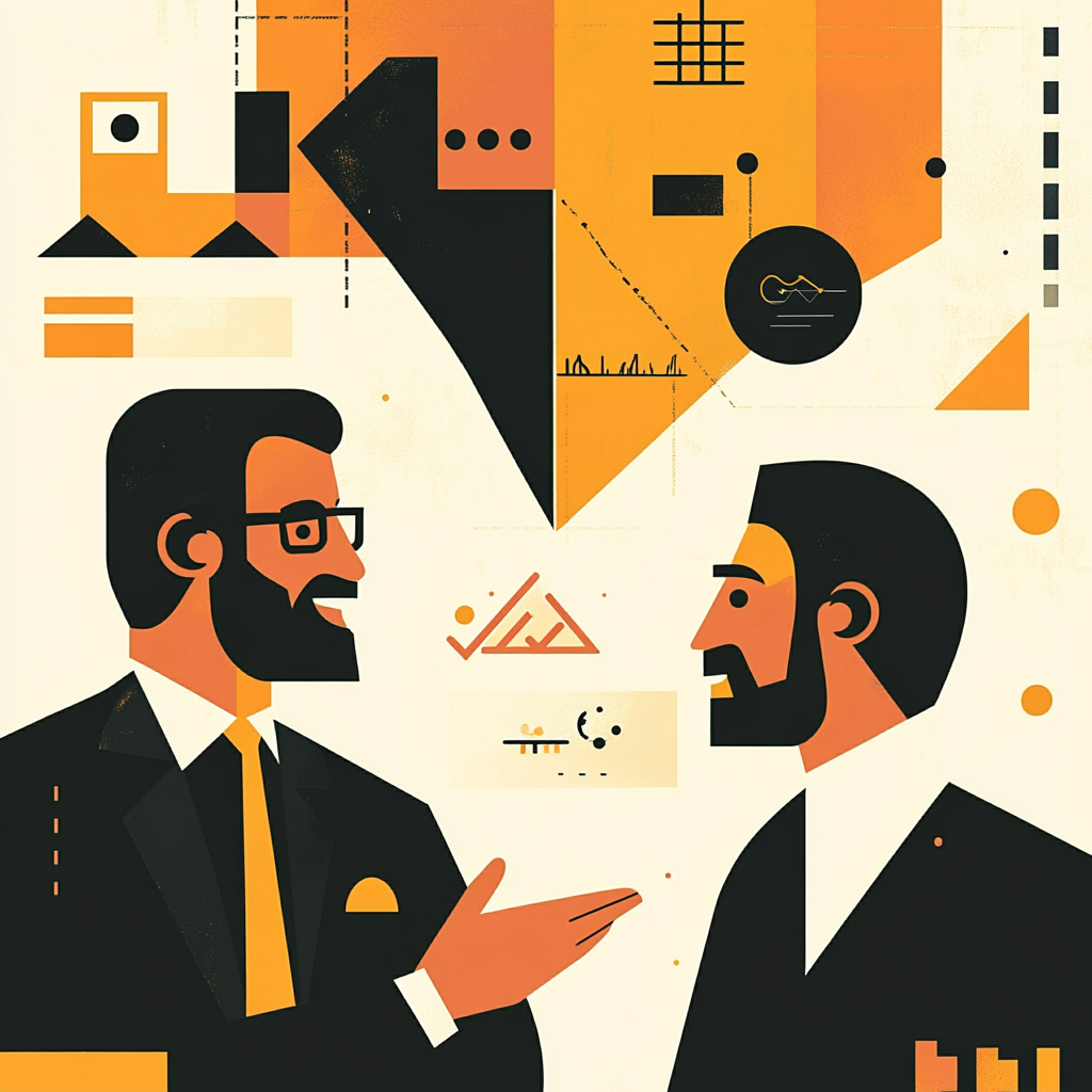 Illustration d'une conversation entre deux CEO sur le pilotage marketing par les KPI