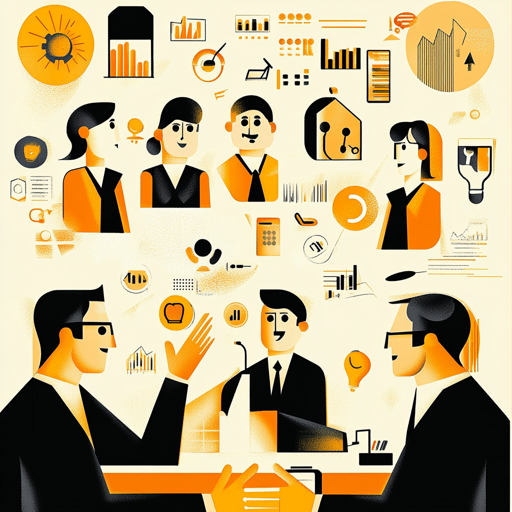 Illustration d’une équipe marketing analysant des données pour définir un segment client