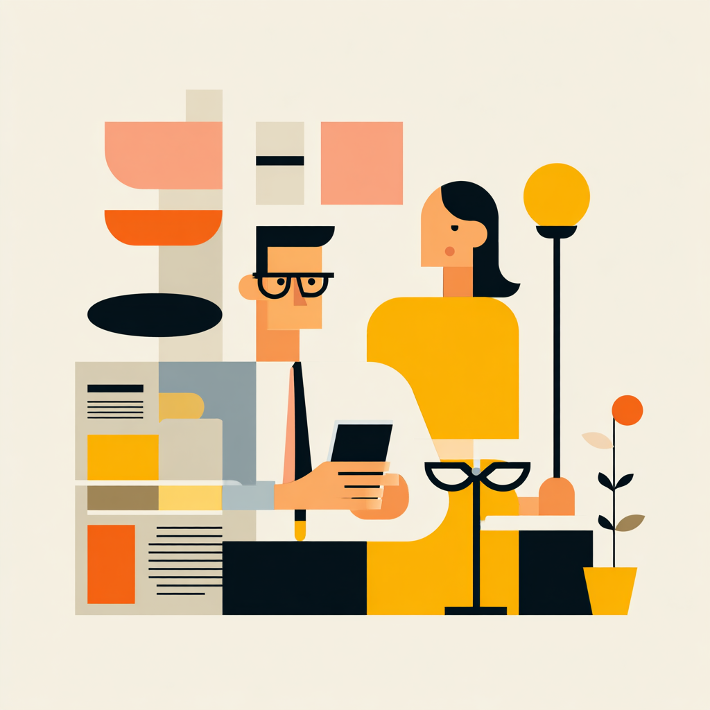 Professionnels échangeant sur une stratégie marketing autour d’une table – illustration conceptuelle